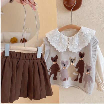 Girls 3-Piece Preppy Skirt Set