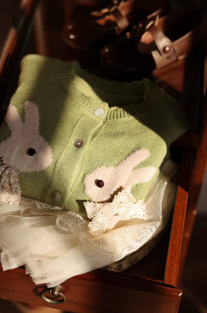 Girls Bunny Knit Cardigan