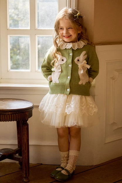 Girls Bunny Knit Cardigan