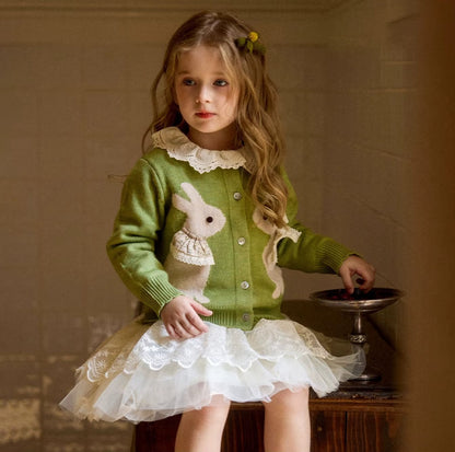 Girls Bunny Knit Cardigan