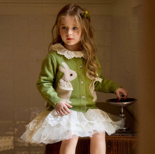 Girls Bunny Knit Cardigan