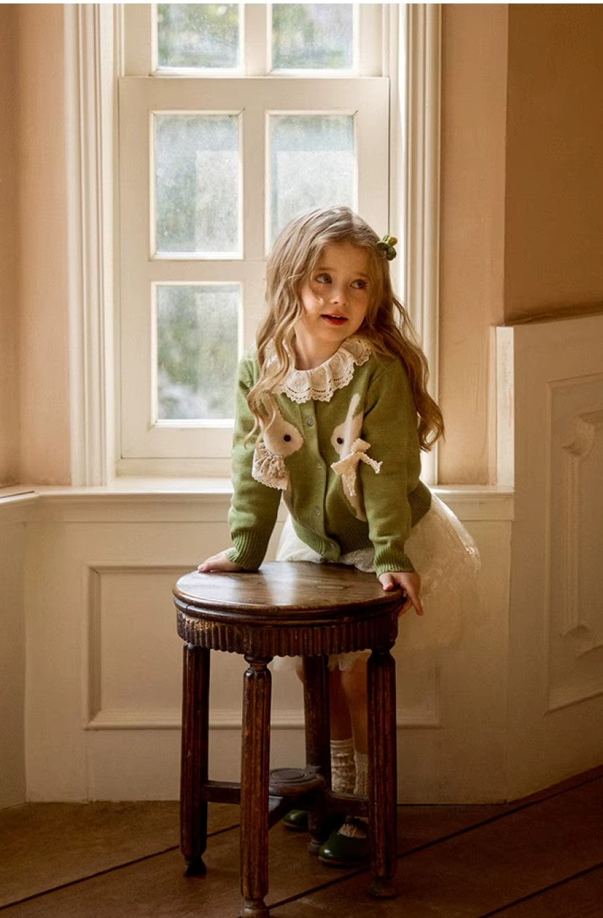 Girls Bunny Knit Cardigan