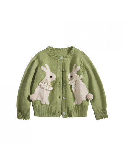 Girls Bunny Knit Cardigan