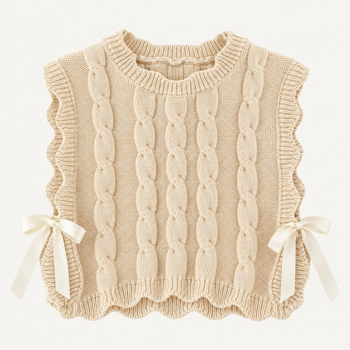 Girls Cable Knit Sweater Vest