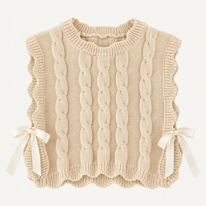 Girls Cable Knit Sweater Vest