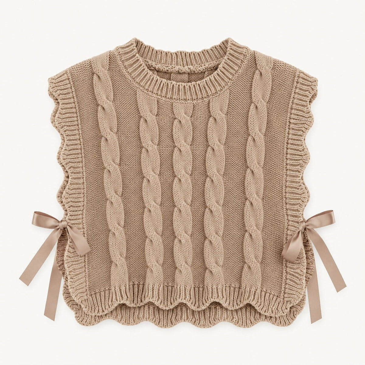 Girls Cable Knit Sweater Vest