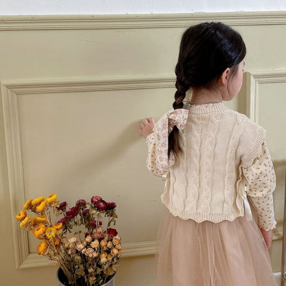 Girls Cable Knit Sweater Vest