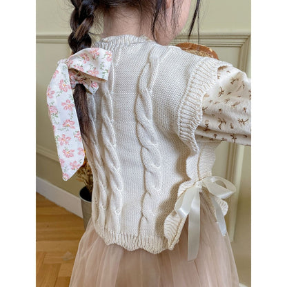 Girls Cable Knit Sweater Vest
