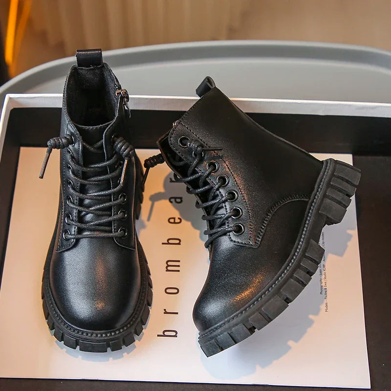 Girls Chunky Lace-Up Boots