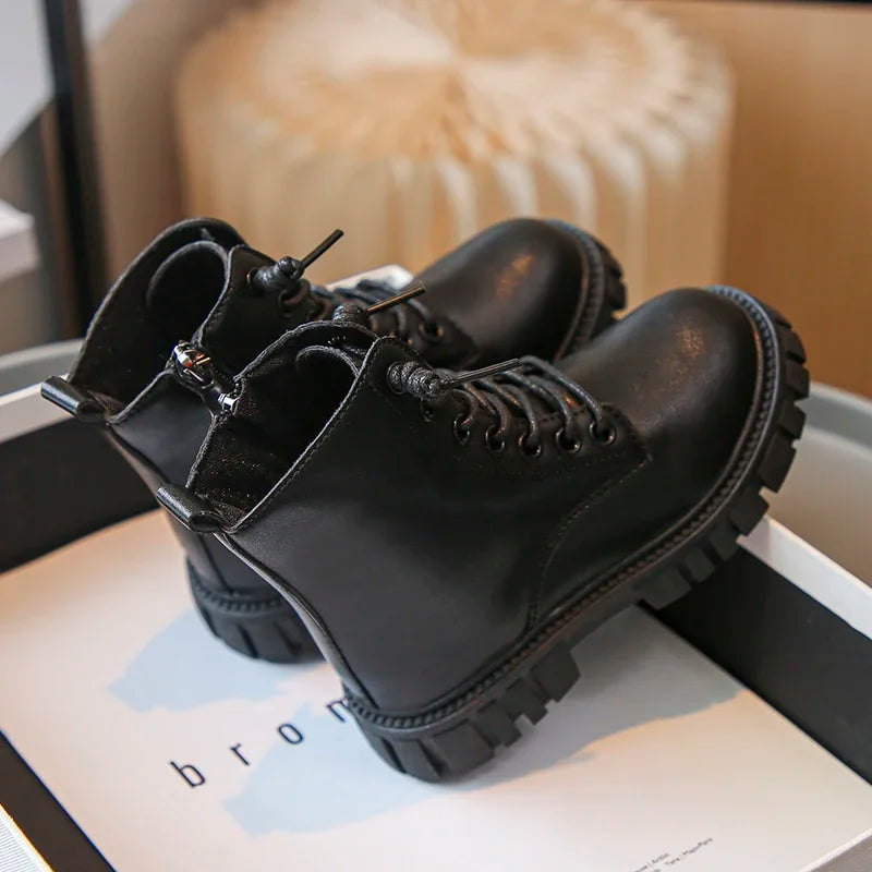 Girls Chunky Lace-Up Boots
