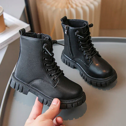 Girls Chunky Lace-Up Boots