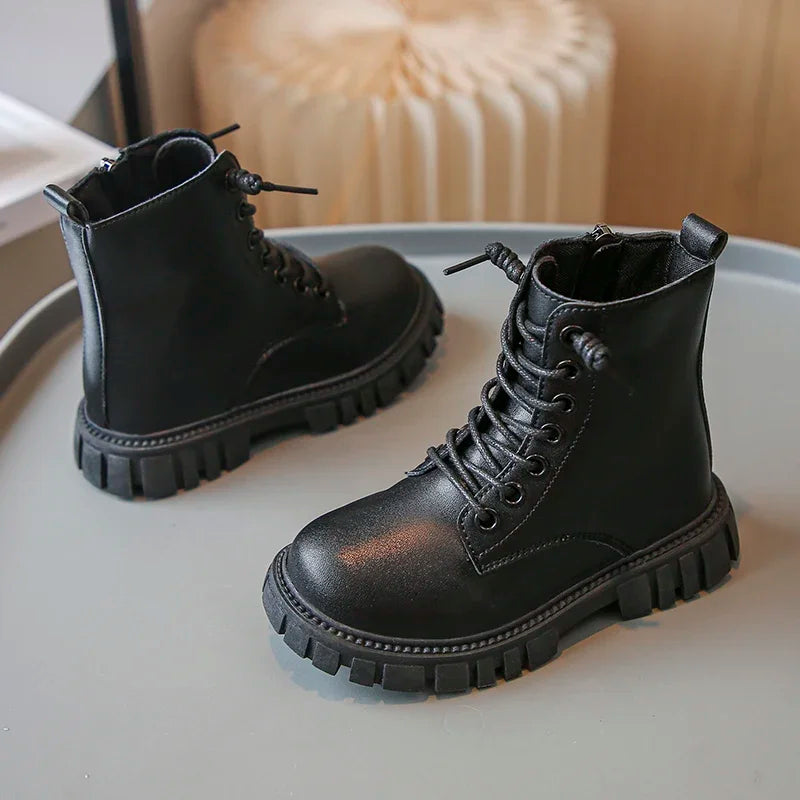 Girls Chunky Lace-Up Boots