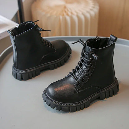 Girls Chunky Lace-Up Boots