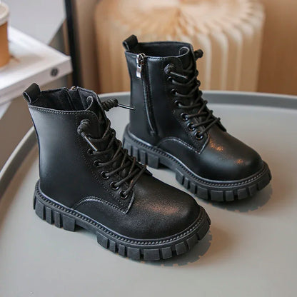 Girls Chunky Lace-Up Boots