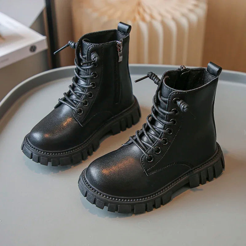 Girls Chunky Lace-Up Boots