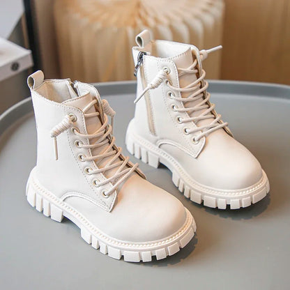 Girls Chunky Lace-Up Boots