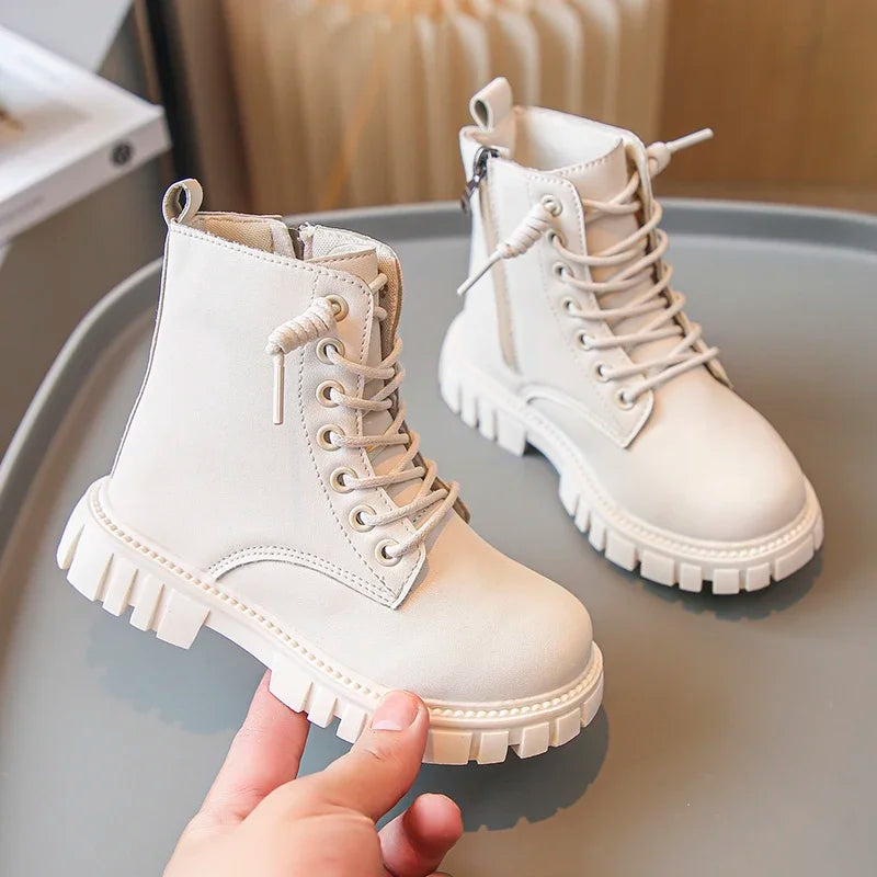 Girls Chunky Lace-Up Boots