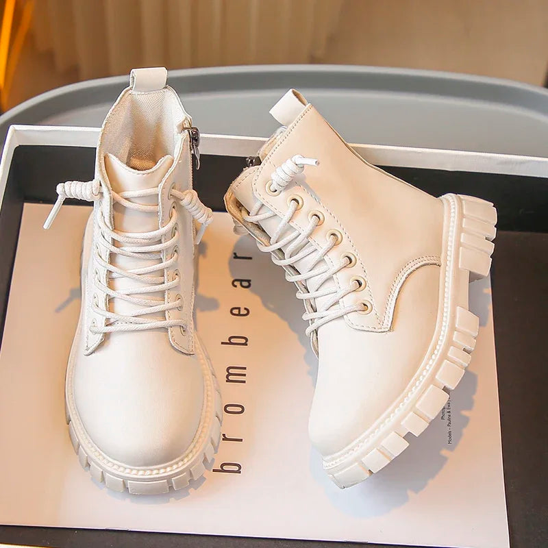Girls Chunky Lace-Up Boots