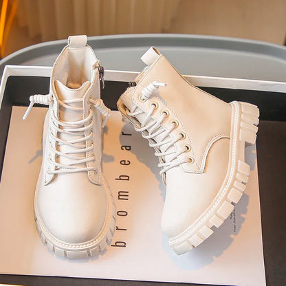 Girls Chunky Lace-Up Boots