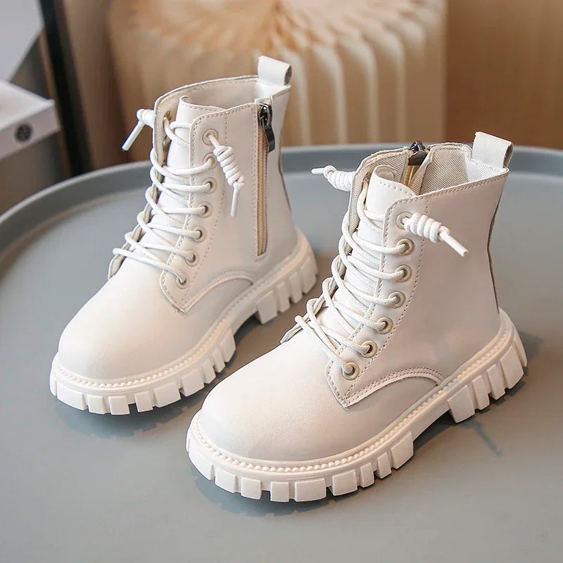 Girls Chunky Lace-Up Boots