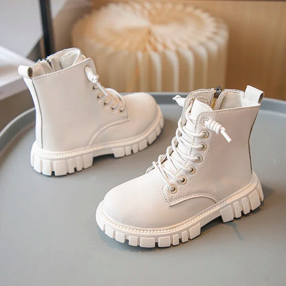 Girls Chunky Lace-Up Boots