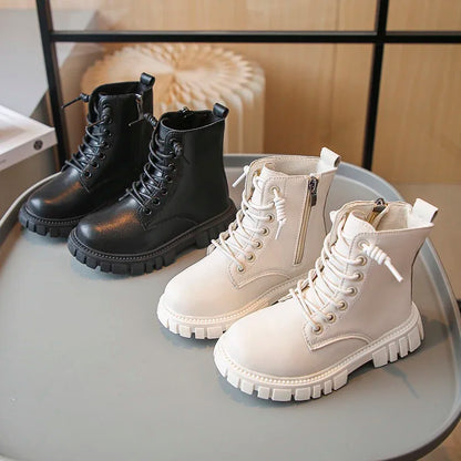 Girls Chunky Lace-Up Boots