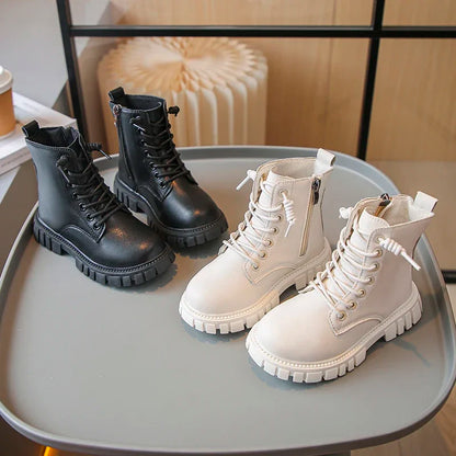 Girls Chunky Lace-Up Boots