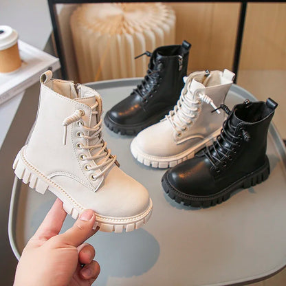 Girls Chunky Lace-Up Boots