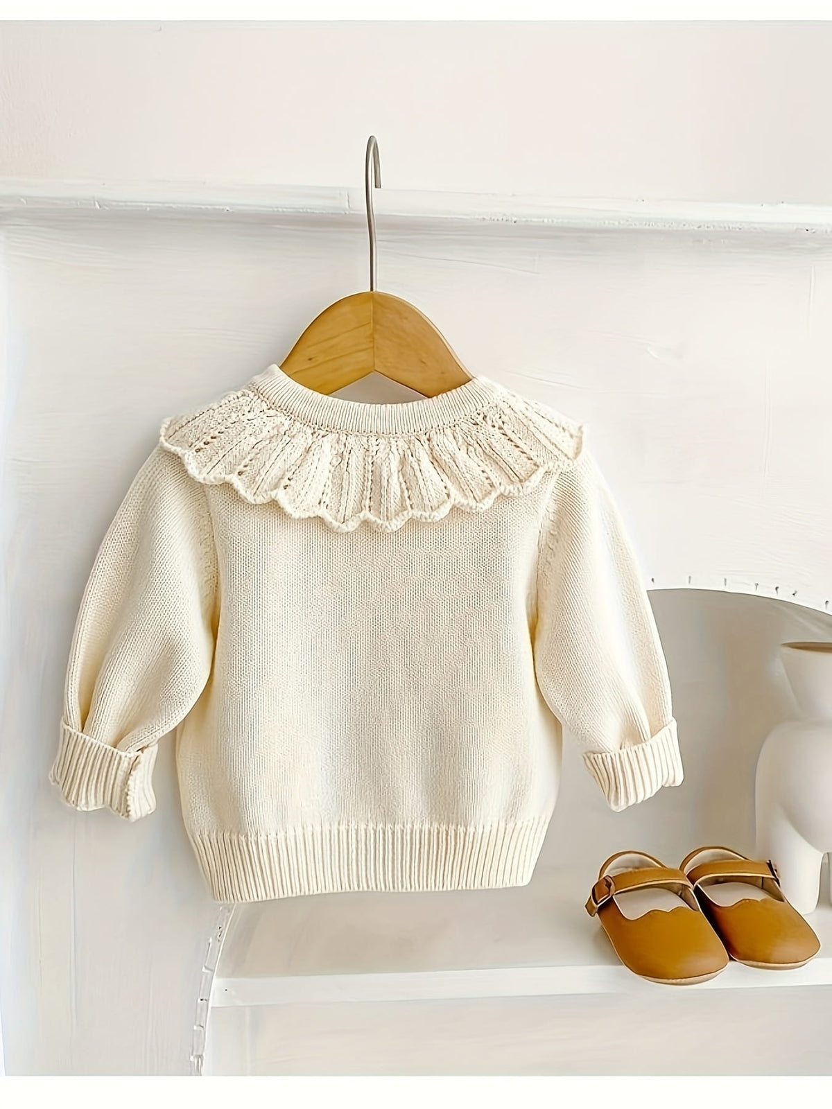 Girls Floral Ruffle Cardigan