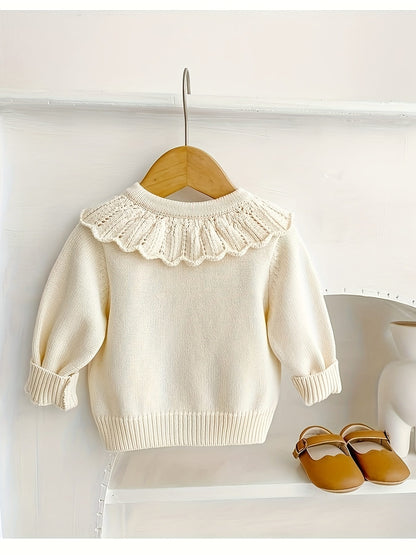 Girls Floral Ruffle Cardigan