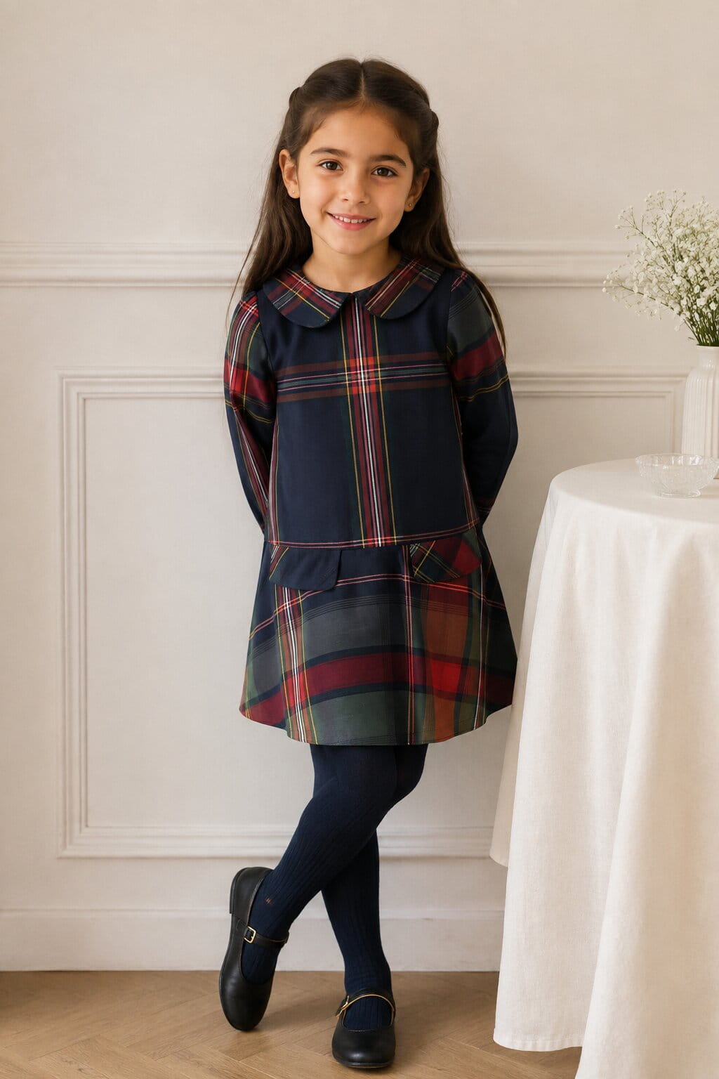 Girls Scottish Plaid Dress
