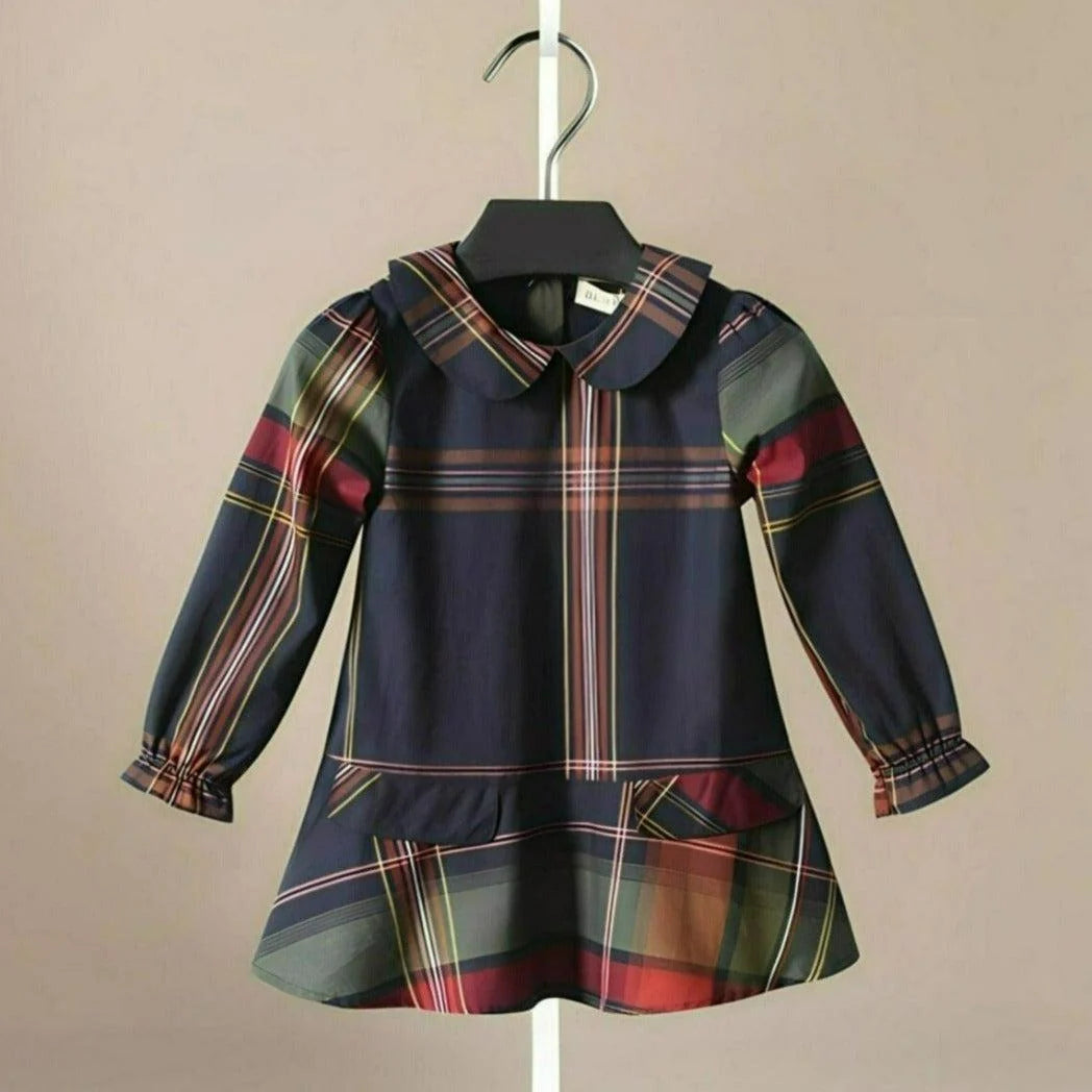 Girls Scottish Plaid Dress