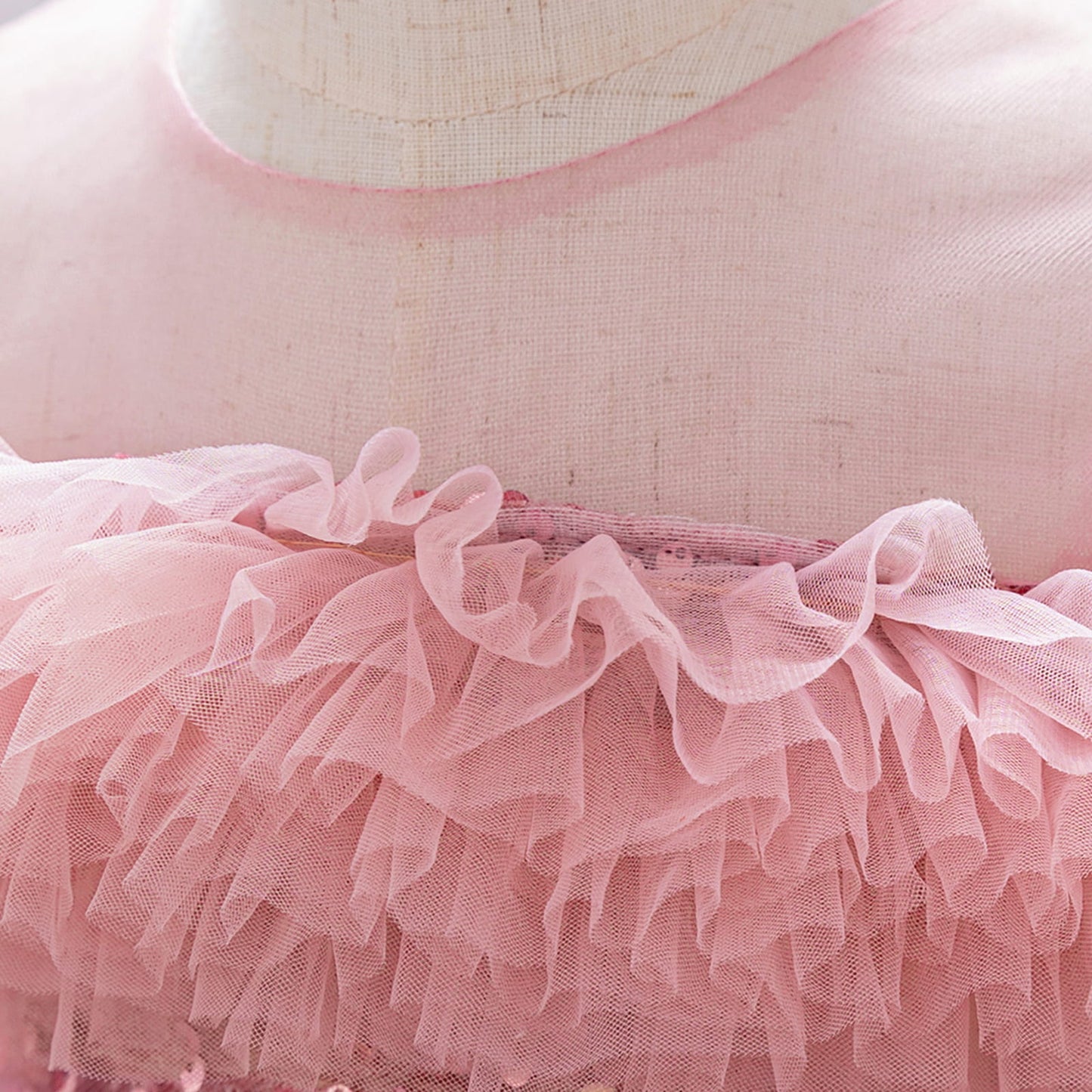 Girls Sequin Birthday Dress – Comfortable High-Low Tulle Dress for Parties & Photos