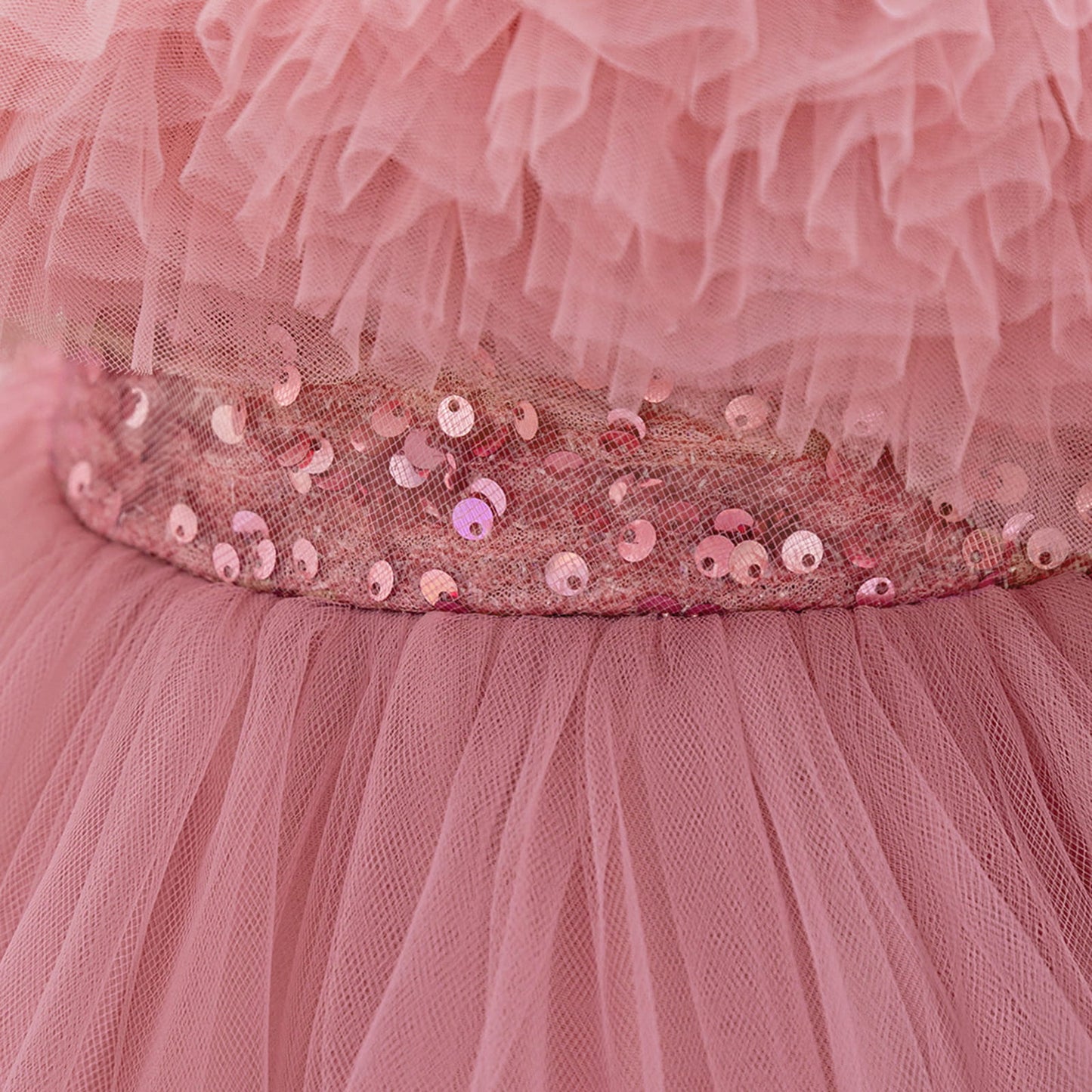 Girls Sequin Birthday Dress – Comfortable High-Low Tulle Dress for Parties & Photos
