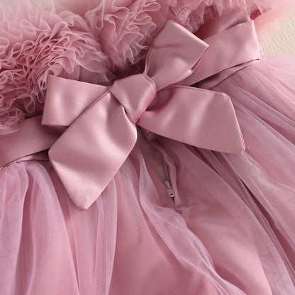 Girls Sequin Birthday Dress – Comfortable High-Low Tulle Dress for Parties & Photos