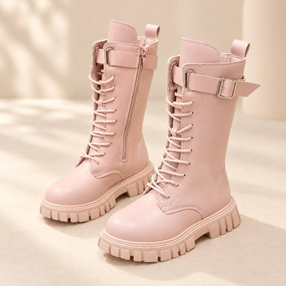 Girls Waterproof Lace-Up Boots