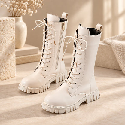 Girls Waterproof Lace-Up Boots