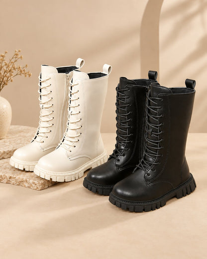 Girls Waterproof Lace-Up Boots