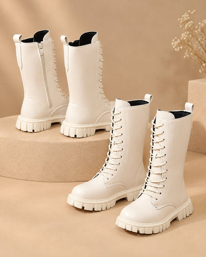 Girls Waterproof Lace-Up Boots