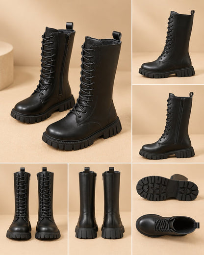 Girls Waterproof Lace-Up Boots