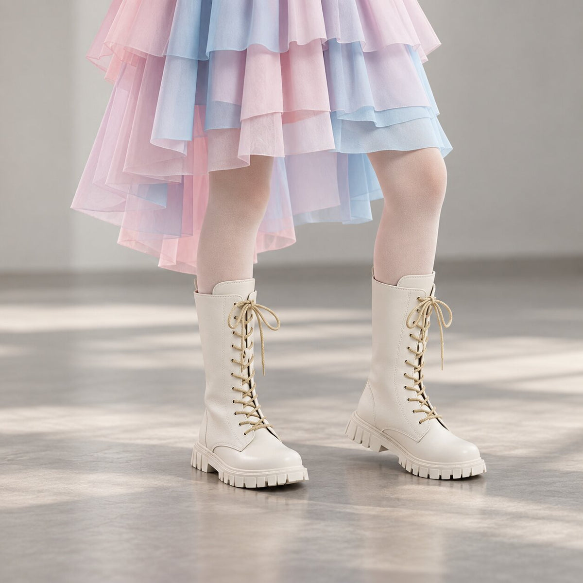 Girls Waterproof Lace-Up Boots