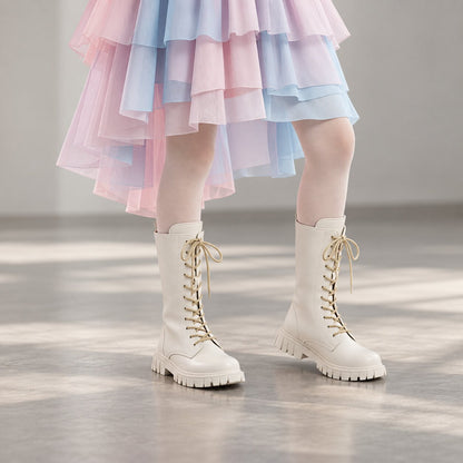Girls Waterproof Lace-Up Boots