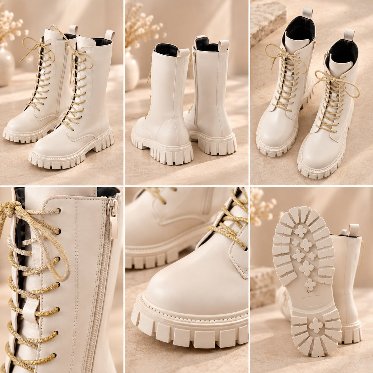 Girls Waterproof Lace-Up Boots