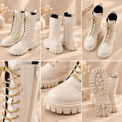 Girls Waterproof Lace-Up Boots