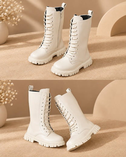Girls Waterproof Lace-Up Boots