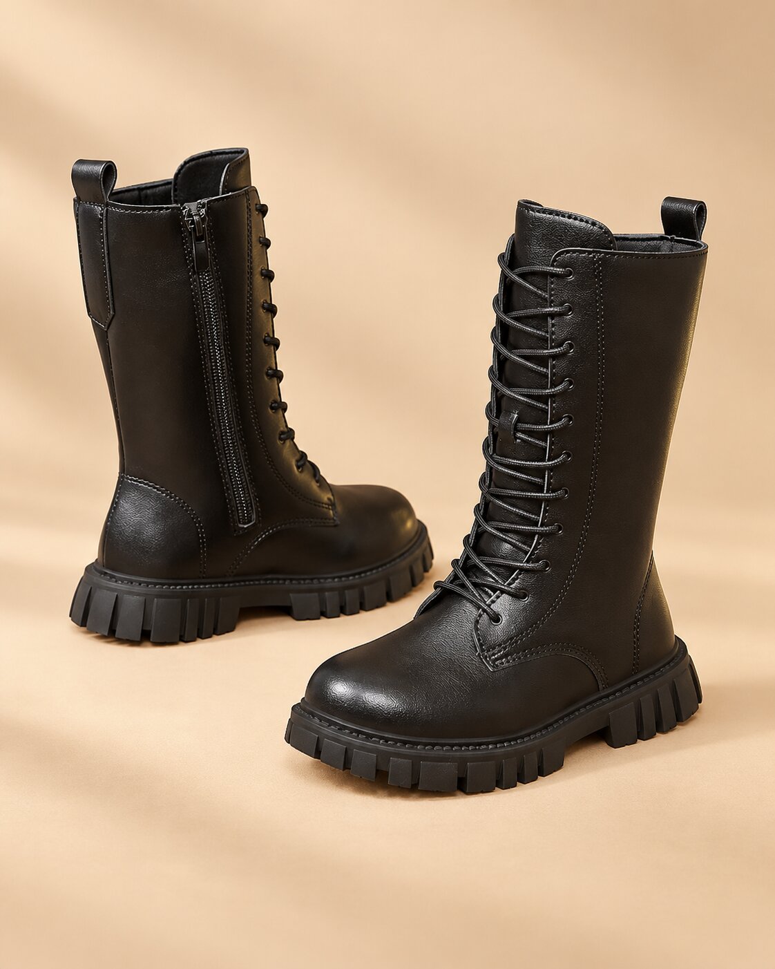 Girls Waterproof Lace-Up Boots