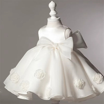 Girls White Flower Girl Dress