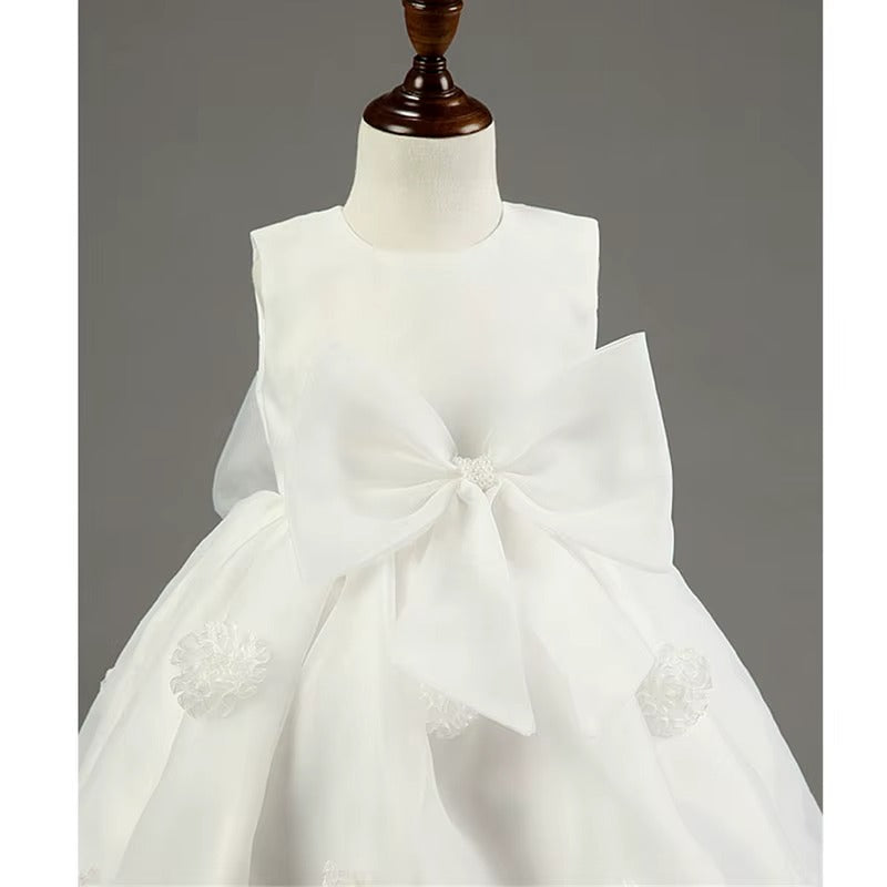 Girls White Flower Girl Dress