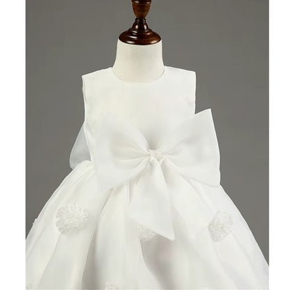 Girls White Flower Girl Dress