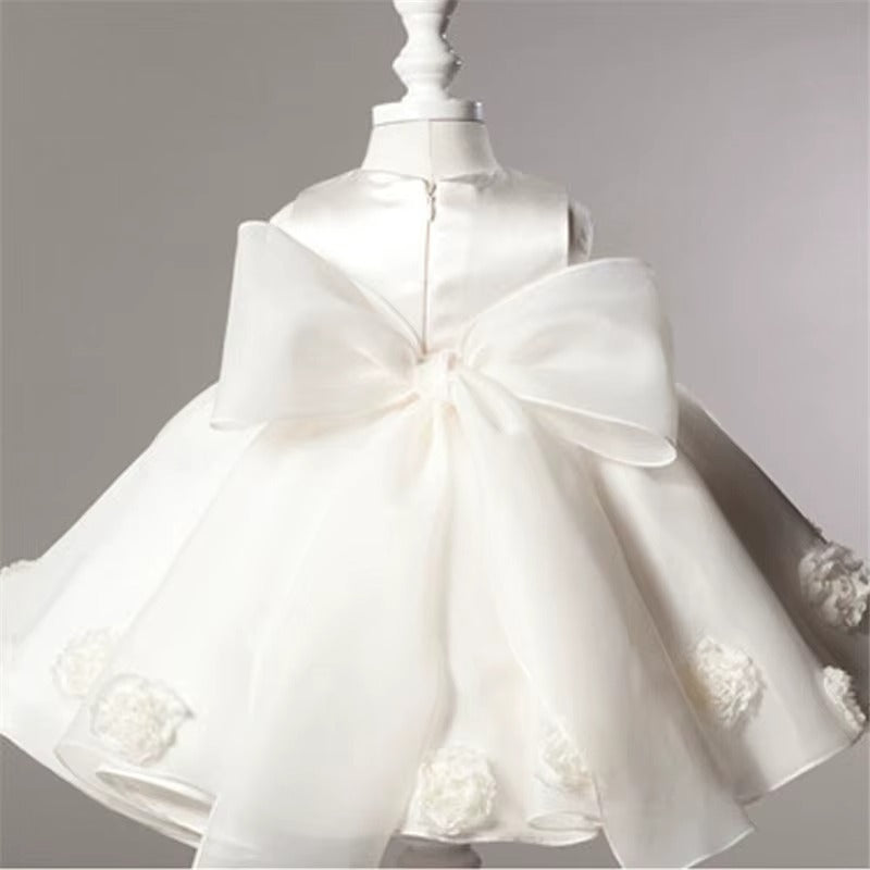 Girls White Flower Girl Dress